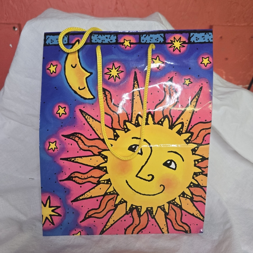 Vtg Celestial Moon Sun And Stars 1995 Gift Bag